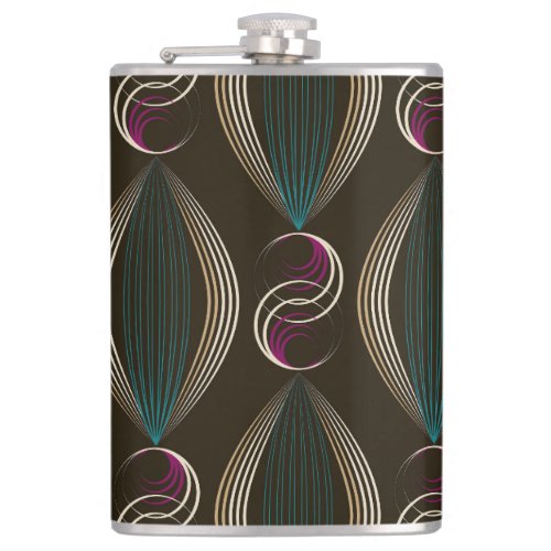 Art deco geometric vintage pattern flask