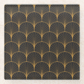 Art Deco, Geometric Vintage Pattern. Glass Coaster