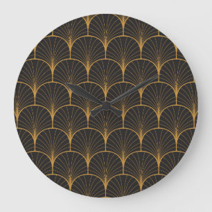 Art Deco, Geometric Vintage Pattern. Large Clock