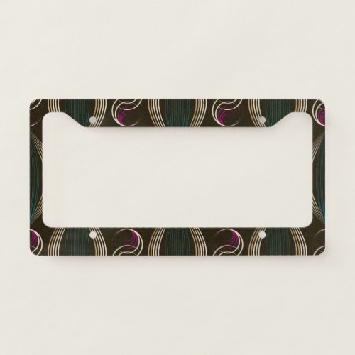 Art deco geometric vintage pattern license plate frame