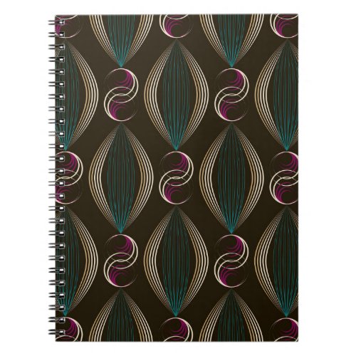 Art deco geometric vintage pattern notebook