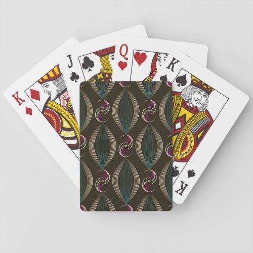 Art deco geometric vintage pattern playing cards