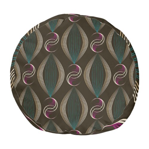 Art deco geometric vintage pattern pouf