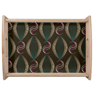 Art deco: geometric vintage pattern. serving tray