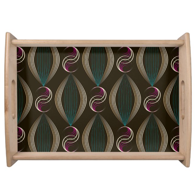 Art deco: geometric vintage pattern. serving tray (Front)