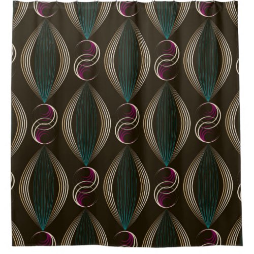 Art deco geometric vintage pattern shower curtain