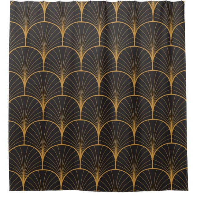 Art Deco, Geometric Vintage Pattern. Shower Curtain (Front)