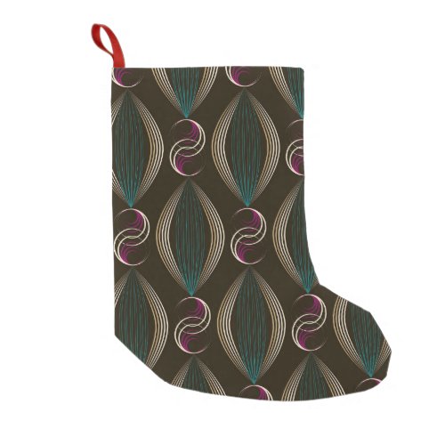 Art deco geometric vintage pattern small christmas stocking