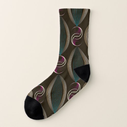 Art deco geometric vintage pattern socks