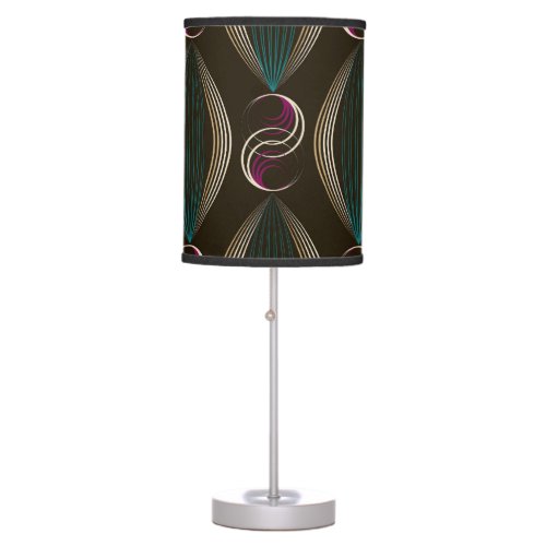Art deco geometric vintage pattern table lamp