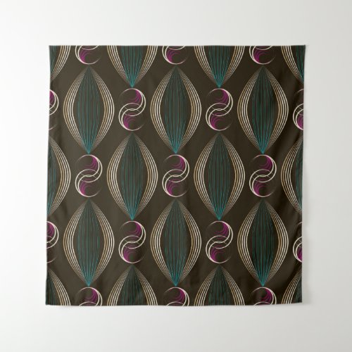 Art deco geometric vintage pattern tapestry