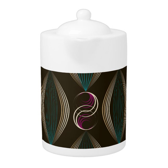 Art deco: geometric vintage pattern. teapot (Front)