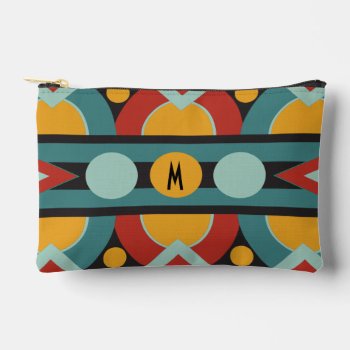 Art Deco Geometric With Initial Monogram Accessory Pouch by Sideview at Zazzle