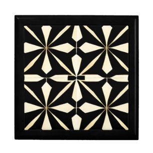 Art Deco Geometric Wooden Jewelry Keepsake Box
