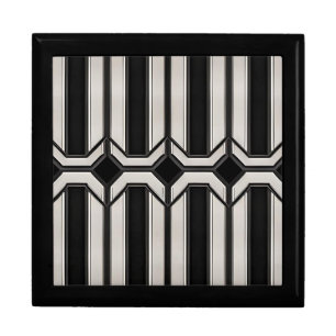 Art Deco Geometric Wooden Jewelry Keepsake Box