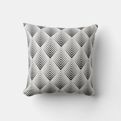 Art Deco Geometry Net Gray Delicate Black Throw Pillow