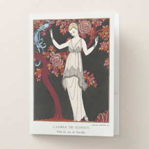 Art Deco George Barbier Vintage Fashion Bird Art Pocket Folder