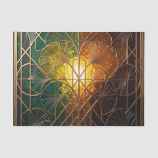 Art Deco Ginkgo Leaf Stained Glass Design Tissue Paper