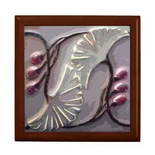 Art Deco Ginko Leaves Jewelry Box