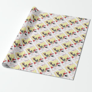 Art Deco Girl and Scotty Dog Wrapping Paper