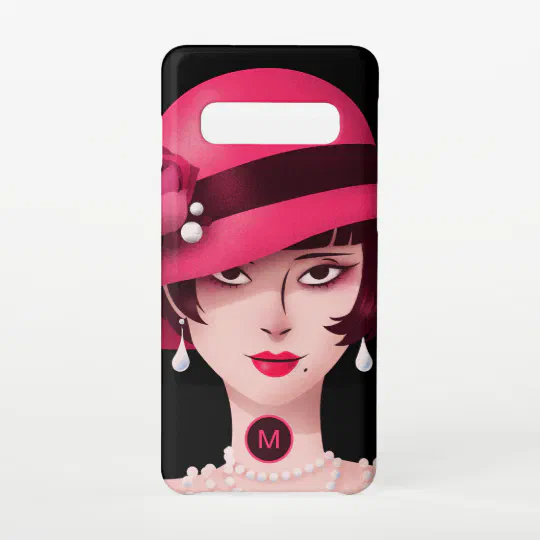 Art Deco Girl Face Closeup Monogram Initial Pink Samsung Galaxy Case Zazzle Com Art Deco Girl Face Closeup Monogram Initial Pink Samsung Galaxy Case Zazzle Com