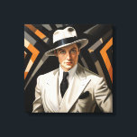 Art Deco Glam: Gold Man Canvas Print<br><div class="desc">Glamorous twenties Art Deco portrait of a sharply dressed man</div>