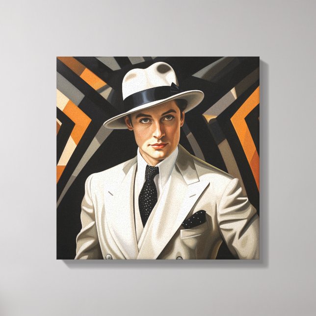 Art Deco Glam: Gold Man Canvas Print (Front)