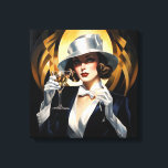 Art Deco Glam: Gold Woman Canvas Print<br><div class="desc">Glamorous twenties Art Deco style portrait of a beautifully dressed woman</div>