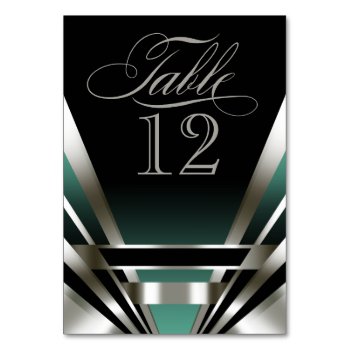 Art Deco Glam Nouveau Table Numbers | Teal by glamprettyweddings at Zazzle