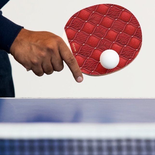 Art Deco Glam Red Pattern Ping Pong Paddle (Insitu)