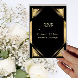 Art Deco Glam Vintage RSVP Card