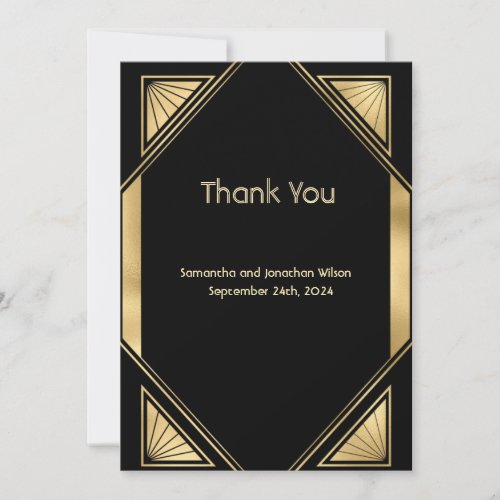 Art Deco Glam Vintage Thank you Card