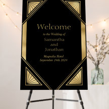 Art Deco Glam Vintage Wedding Welcome Sign