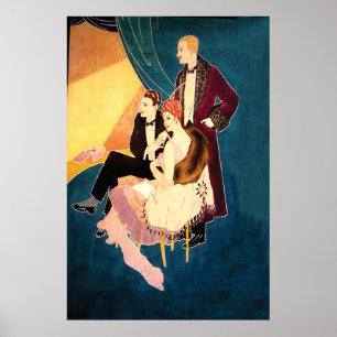 Art Deco Glamor ~ At the Theater Poster