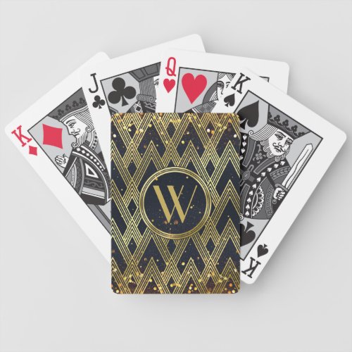 Art Deco Glamorous Geometric Pattern Monogram Bicycle Playing Cards Art Deco Glamorous Geometric Pattern Monogram Bicycle Playing Cards