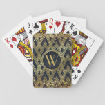 Art Deco Glamorous Geometric Pattern Monogram Playing Cards at Zazzle