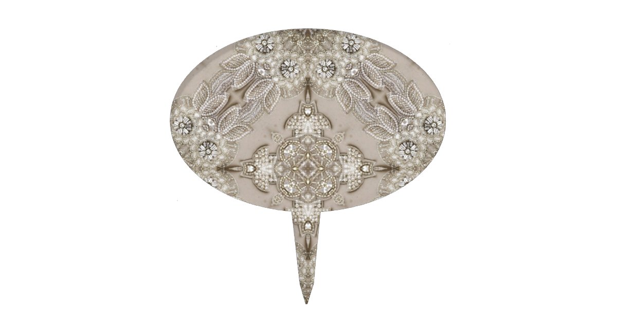 Art Deco Glamorous Great Gatsby Rhinestone Lace Cake Topper Zazzle Com