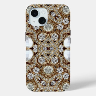  Art Deco Glamorous Vintage Fashion Beige Gold  iPhone 15 Case