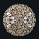 Art Deco Glamorous Vintage Fashion Beige Gold Dart Board<br><div class="desc">Art Deco Glamorous Vintage Fashion Beige Gold home decorations,  The rhinestone design details are simulated in the artwork. 
No actual rhinestones will be used in the making of this product.</div>