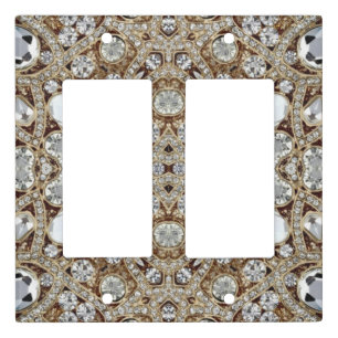 Art Deco Glamorous Vintage Fashion Beige Gold Light Switch Cover