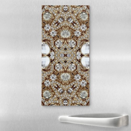  Art Deco Glamorous Vintage Fashion Beige Gold Magnetic Notepad