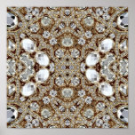 Art Deco Glamorous Vintage Fashion Beige Gold Poster<br><div class="desc">Art Deco Glamorous Vintage Fashion Beige Gold home decorations,  The rhinestone design details are simulated in the artwork. 
No actual rhinestones will be used in the making of this product.</div>