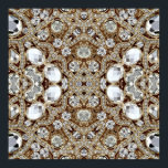 Art Deco Glamorous Vintage Fashion Beige Gold Poster<br><div class="desc">Art Deco Glamorous Vintage Fashion Beige Gold home decorations,  The rhinestone design details are simulated in the artwork. 
No actual rhinestones will be used in the making of this product.</div>