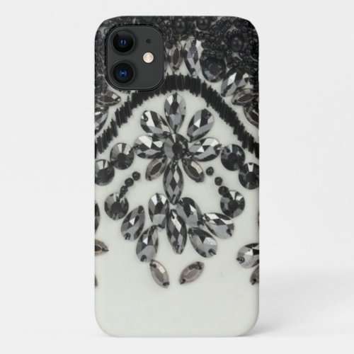  Art Deco Glamorous Vintage Fashion Black White Fl iPhone 11 Case