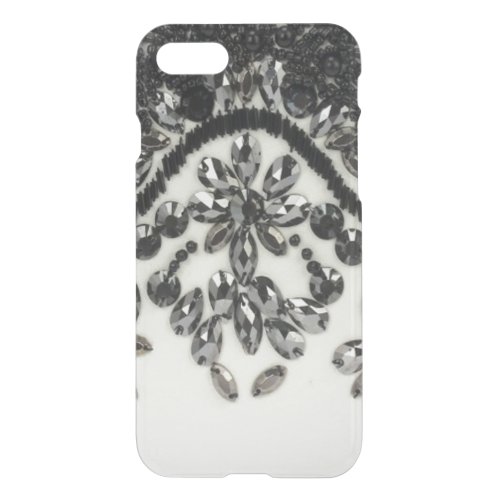  Art Deco Glamorous Vintage Fashion Black White Fl iPhone SE87 Case