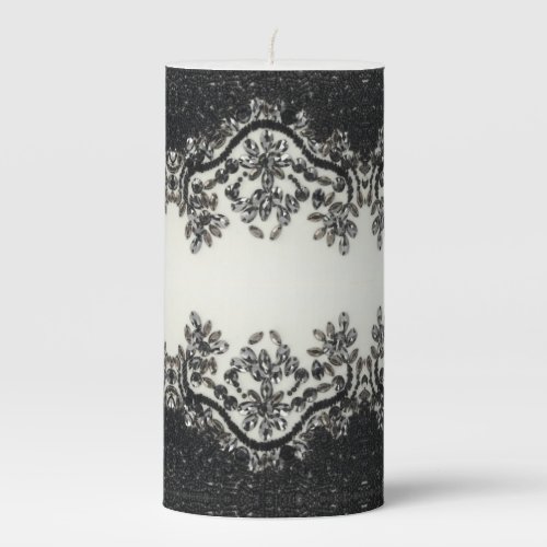  Art Deco Glamorous Vintage Fashion Black White  Pillar Candle