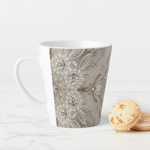Art Deco Glamorous Vintage Fashion Gray Beige Latte Mug