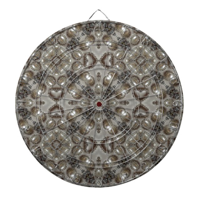  Art Deco Glamorous Vintage Fashion Grey Beige Art Dart Board (Front)