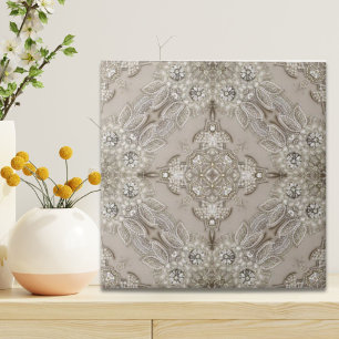 Art Deco Glamorous Vintage Fashion Grey Beige Ceramic Tile