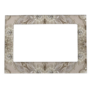Art Deco Glamorous Vintage Fashion Grey Beige Magnetic Frame